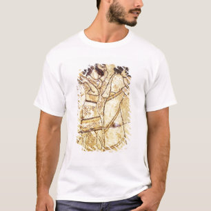 Eine Plakette, die das Gehen mit zwei Männern T-Shirt