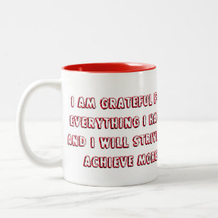Eine positive und positive Erklärung Zweifarbige Tasse