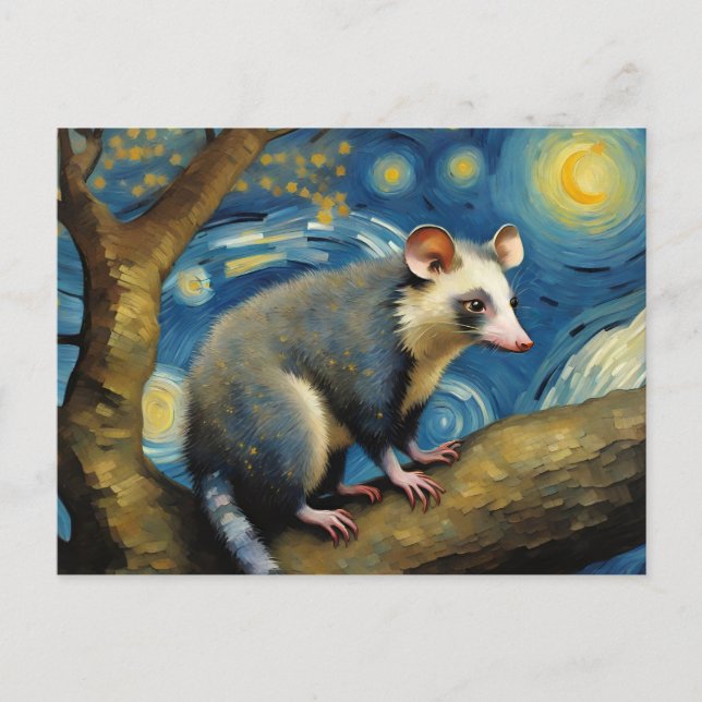 Eine Possum in der Sternennacht Postkarte (Vorderseite)