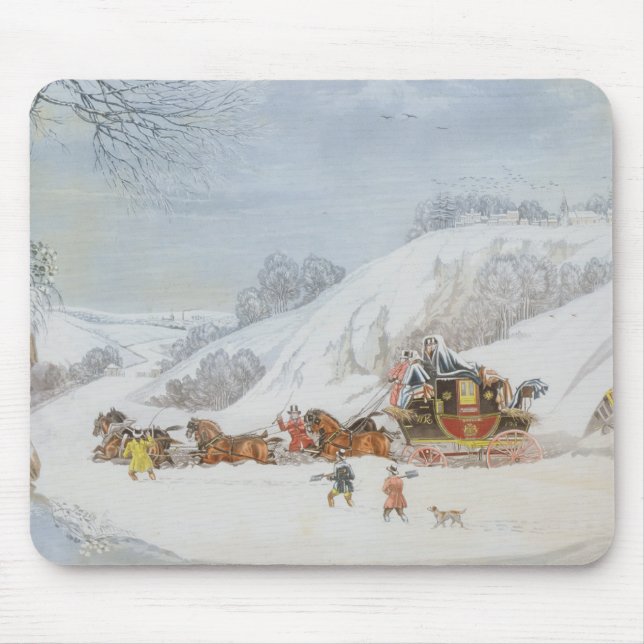 Eine Post im tiefen Schnee Mousepad (Vorne)