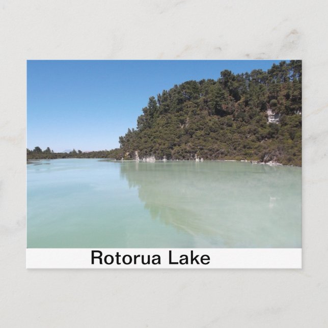 Eine Postkarte eines schönen Lago in Rotorua (Vorderseite)