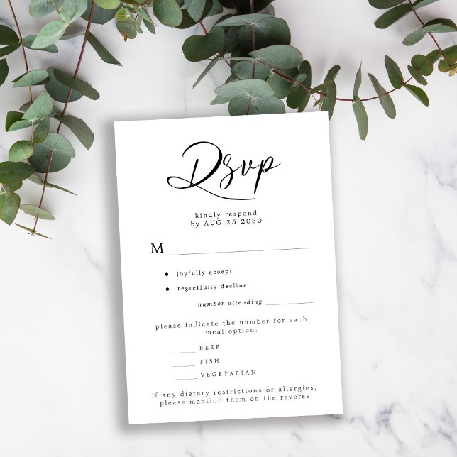 Eine preiswerte Hochzeit mit eleganten, einfachen  RSVP Karte (Von Creator hochgeladen)