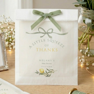 Eine Prise Dankeschön Zitrone Baby Shower Geschenktütchen