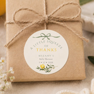 Eine Prise Dankeschön Zitrone Citrus Baby Shower Runder Aufkleber