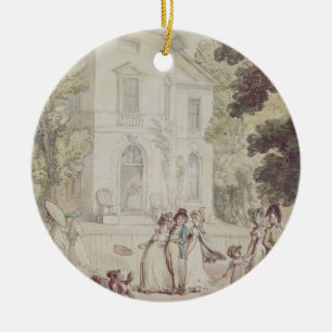 Eine Promenade Sonntag Nachmittag Keramikornament