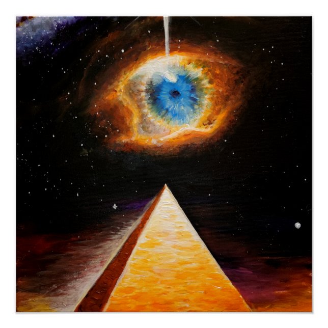 Eine Pyramide unter dem kosmischen Auge Gottes Poster (Vorderseite)