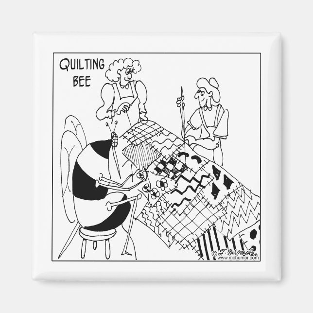 Eine Quiltierbiene Magnet (Vorne)