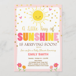 Eine Ray-out-Baby-Dusche Einladung Pink Girl