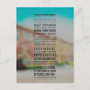 Eine reiche Grundschule kann... Gedicht Postkarte