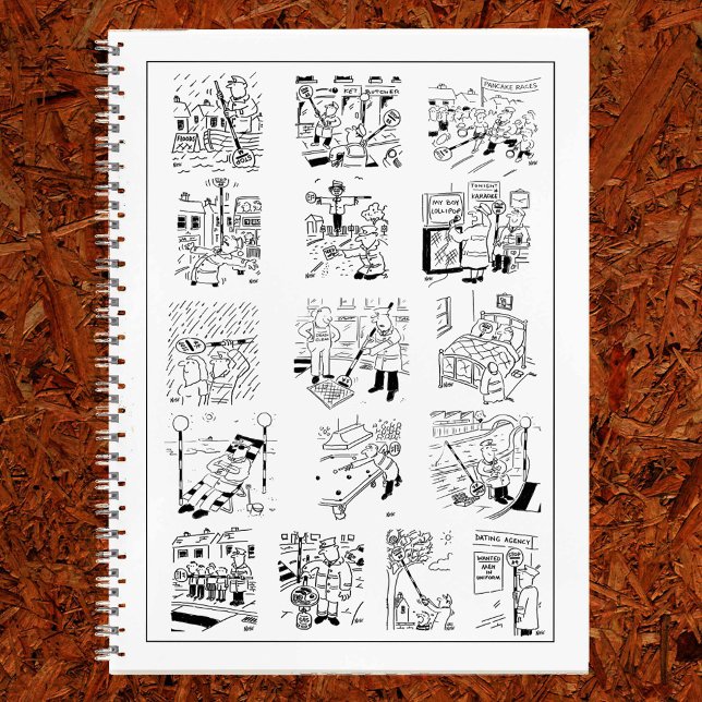 Eine Reihe von Funny Lollipop Man Cartoon decken a Notizbuch (Von Creator hochgeladen)