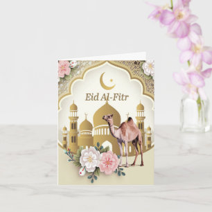 Eine Reise des Glaubens mit Kamelen Eid Mubarak Karte