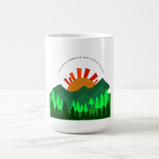 Eine Reise durch die stillen Hänge Retro-Berg Kaffeetasse