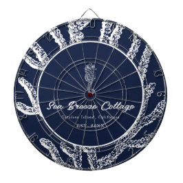 Eine Reise durch maritime Schönheit: Blau und Weiß Dartscheibe