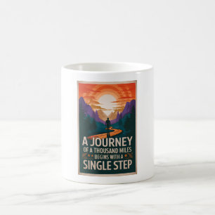 Eine Reise von tausend Meilen beginnt mit einem Si Kaffeetasse