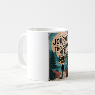 Eine Reise von tausend Meilen beginnt mit einem Si Kaffeetasse