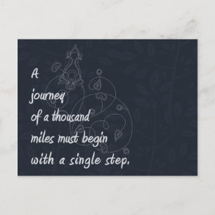 "Eine Reise..." Zen Proverb. Postkarte