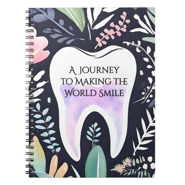 Eine Reise zum Lächeln: Boho Floral Dental Sudent  Notizblock (Vorderseite)