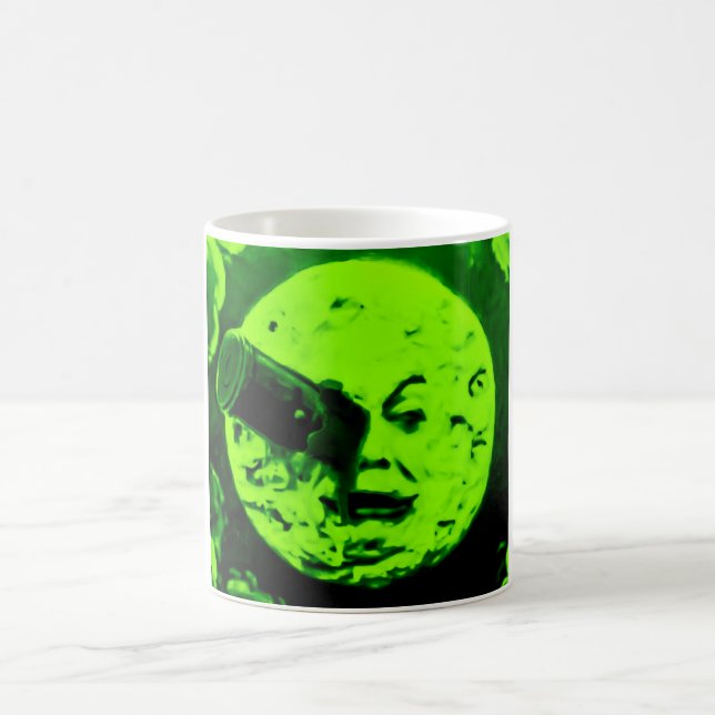 Eine Reise zum Mond (Retro Marsgrün) Kaffeetasse (Mittel)