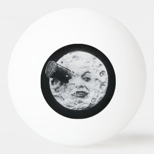 Eine Reise zum Mond-Retro Vintagen französischen Tischtennisball