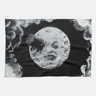 Eine Reise zum Mond (s/w) Handtuch