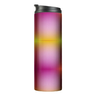 Eine Reisetasche mit einem lebendigen Farbverlauf- Thermosbecher
