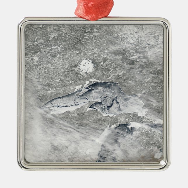 Eine relativ seltene Eisdecke Silbernes Ornament (Vorne)