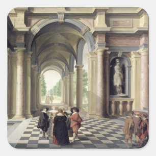 Eine Renaissance-Halle Quadratischer Aufkleber