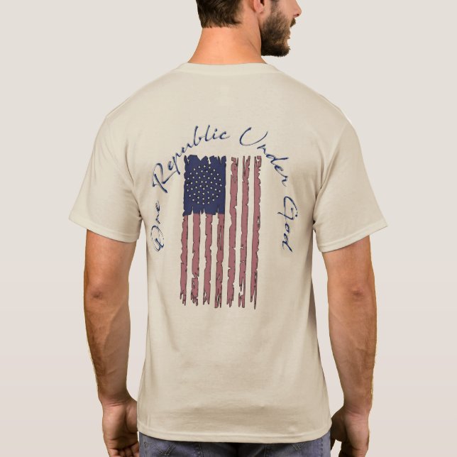 Eine Republik unter Gott mutige Tatflagge T-Shirt (Rückseite)