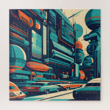 Eine Retro-Futuristische Stadt
