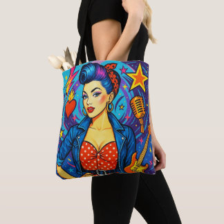 Eine Retro-Rockabilly-Design-Tasche Tasche