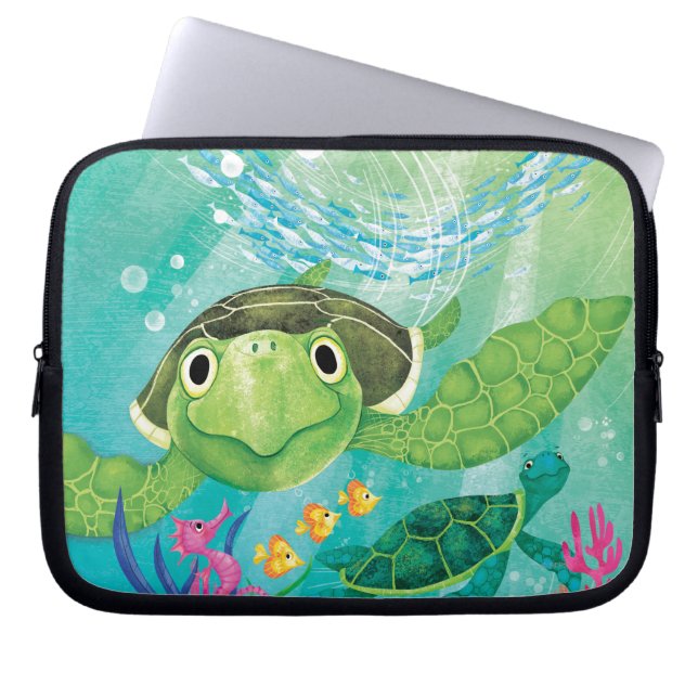 Eine Rettung der Meeresschildkröte Laptopschutzhülle (Vorderseite)