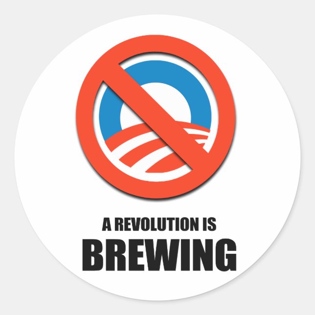 Eine Revolution braut Runder Aufkleber (Vorderseite)