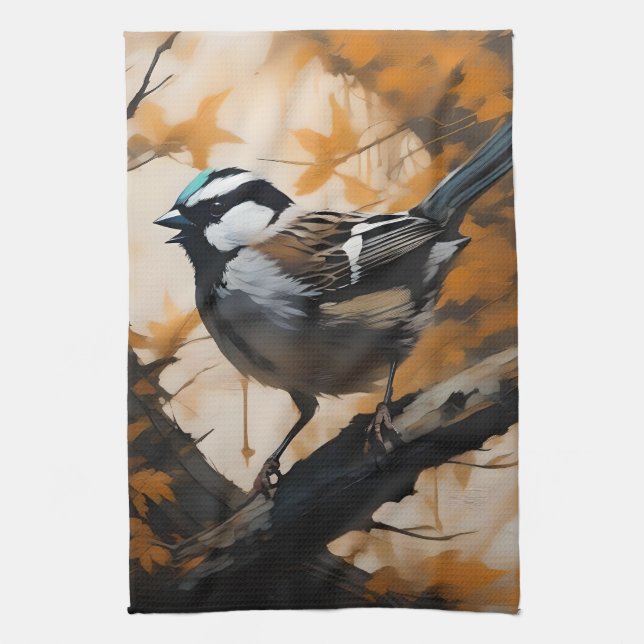 Eine Robin's Serenade in der Kanone, Geschirrtuch (Vertikal)