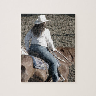 Eine Rodeo-Cowgirl