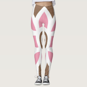 eine rosa Blume auf braunem Hintergrund Leggings