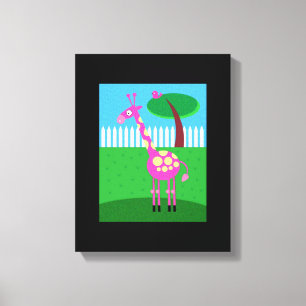 Eine rosa Giraffe lebt in meinem Hinterhof verwüst Leinwanddruck