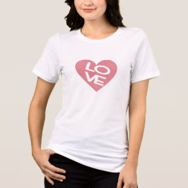 Eine rosa Herz- und Liebe-Typografie Tri-Blend Shirt