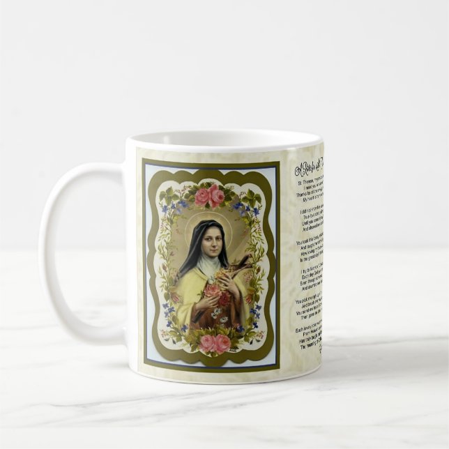 EINE ROSE FÜR GEBET ST. THERESE KAFFEETASSE (Links)