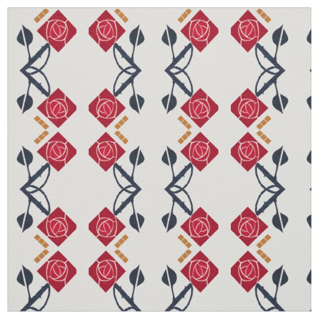 Eine Rose für Kunst und Handwerk im Mission Style Stoff (Muster)