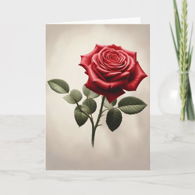 Eine Rose für Sie Karte (Vorderseite)