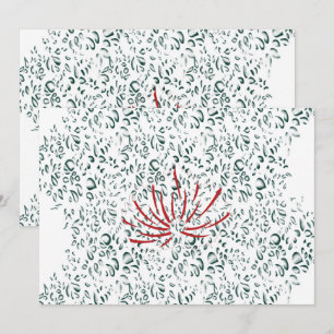 eine rote Blume auf schwarzem Hintergrund Einladung