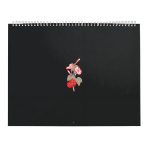 eine rote Blume auf weißem Hintergrund Kalender