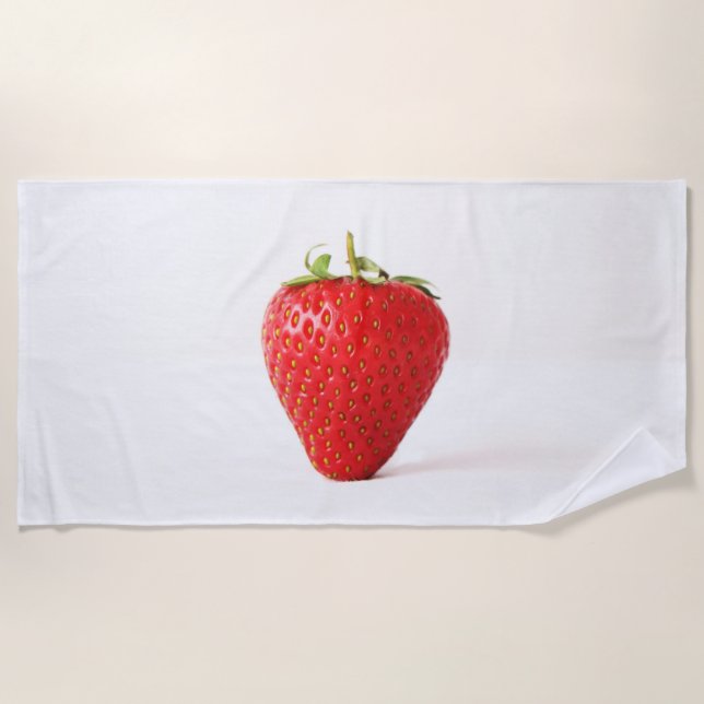 Eine Rote Erdbeere btcnm Strandtuch (Vorderseite)