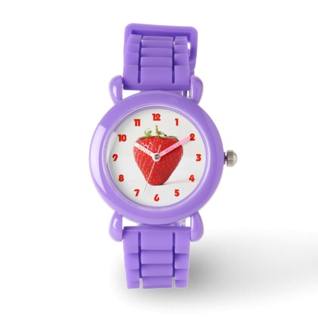 Eine Rote Erdbeere Fett Rote Zahlen waren Armbanduhr (Vorderseite)