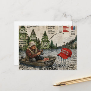 Eine rote Mütze, gefangen von einem enttäuschten F Postkarte