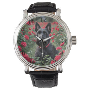 "Eine Rote Rose für den Schwarzen Schottischen Rei Armbanduhr