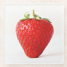 Eine rote Strawberry-Küste Glasuntersetzer