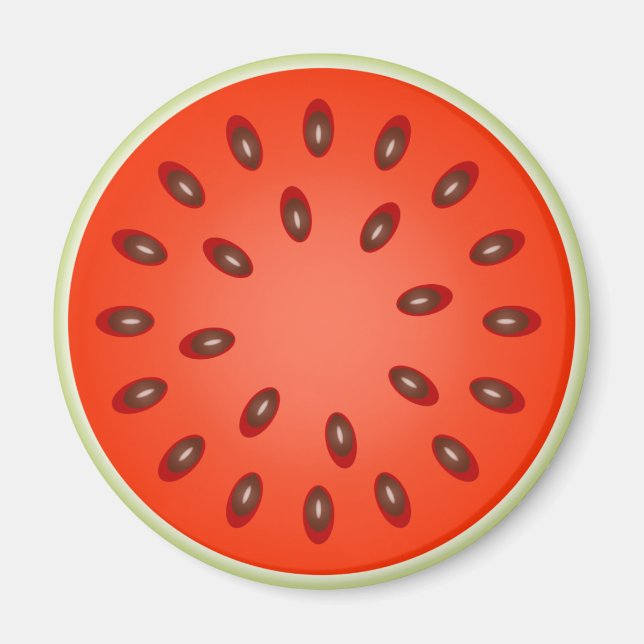 Eine Rote Wassermelone Magnet (Vorne)