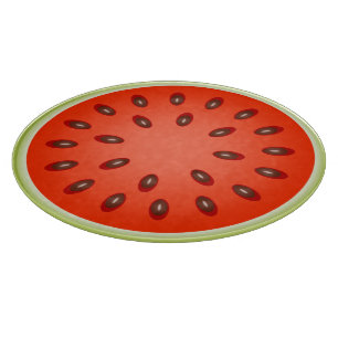 Eine Rote Wassermelone Schneidebrett
