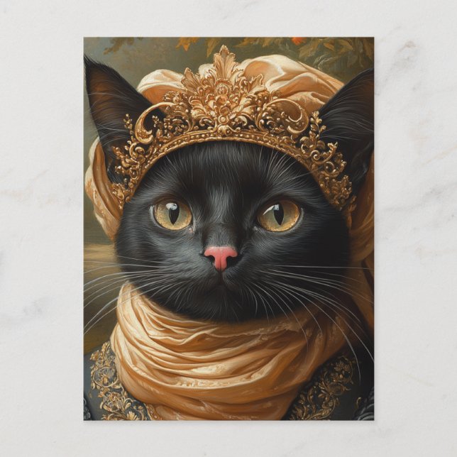 Eine Royal Black Cat Postkarte (Vorderseite)
